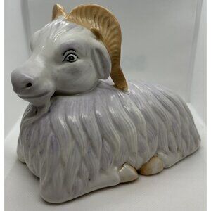 Ram Figurine 6 1/2" Long Decorative Vintage Cottagecore Farmhouse Rustic Decor